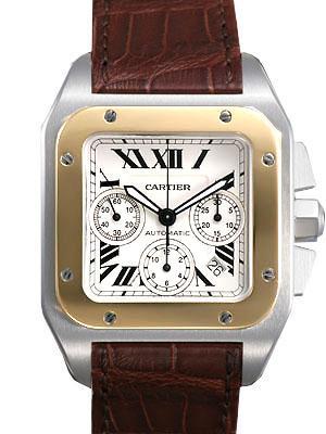 CARTIER カルティエ サントス コピー 100 ＸＬ W20091X7 クロノグラフ ホワイト